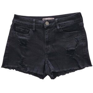 SO Juniors Black High Rise Shortie Shorts Distressed Cut Off Size 5